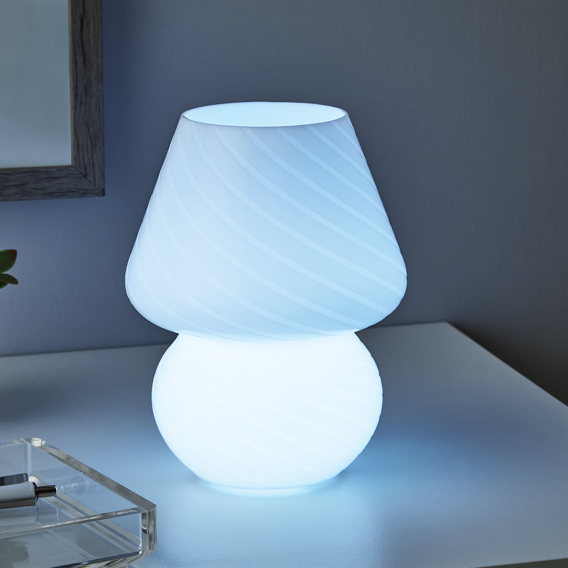 Mainstays 8" Color-Changing Mushroom Accent LED Lamp, White Stripe - Image 11