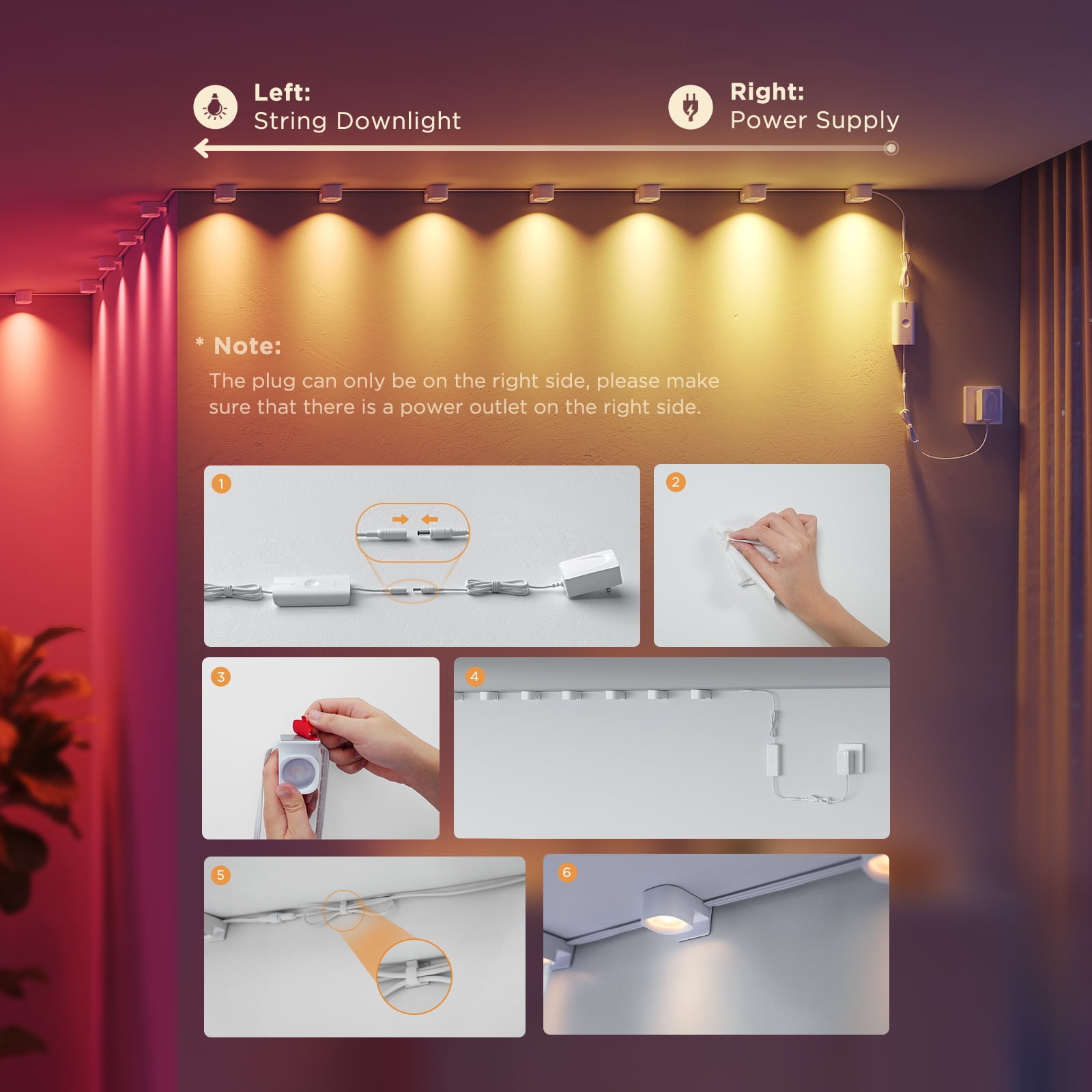 Govee 16.4' RGBIC String Downlights - Image 3